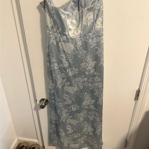 Revelry Strapless Blue and White Floral Dress